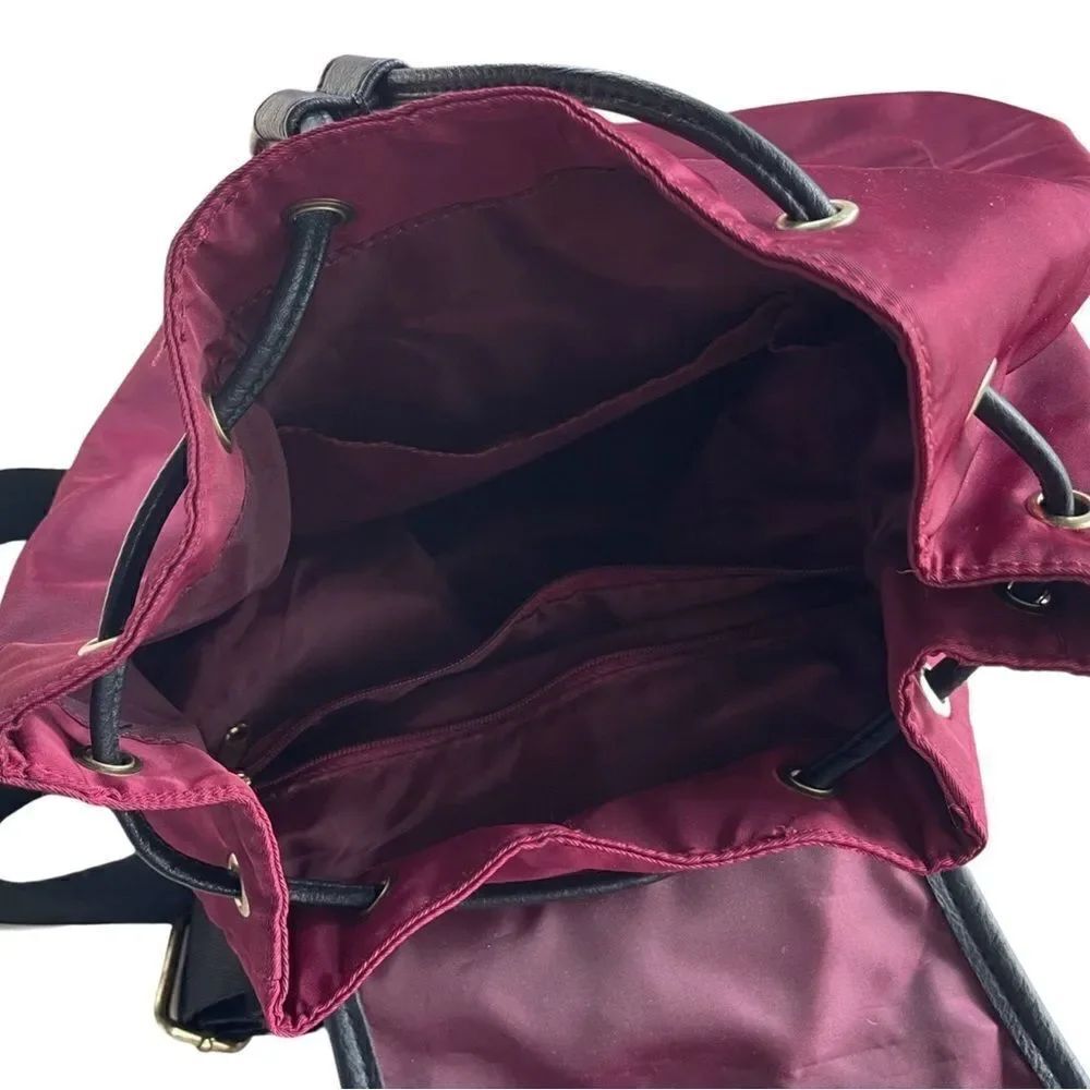 Compact Rucksack Backpack in Magenta Trimmed in Black - Picture 11 of 14